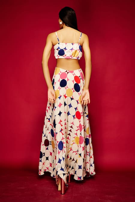 Esha L Amin Big Polka Dot Print Dress 