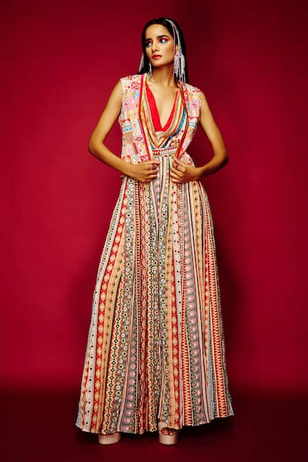 Esha L Amin Tribal Print Jumpsuit 