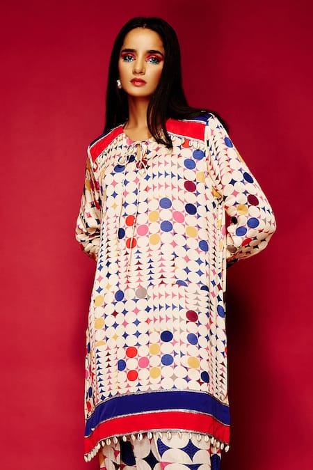 Esha L Amin Polka Dot Print Kurta 