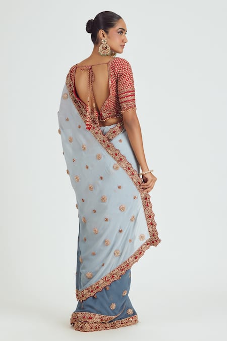 Nitika Gujral Floral Butti Embellished Saree With Blouse 