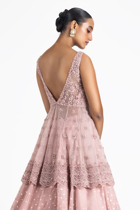 Nitika Gujral Embroidered Peplum Jacket Lehenga Set 