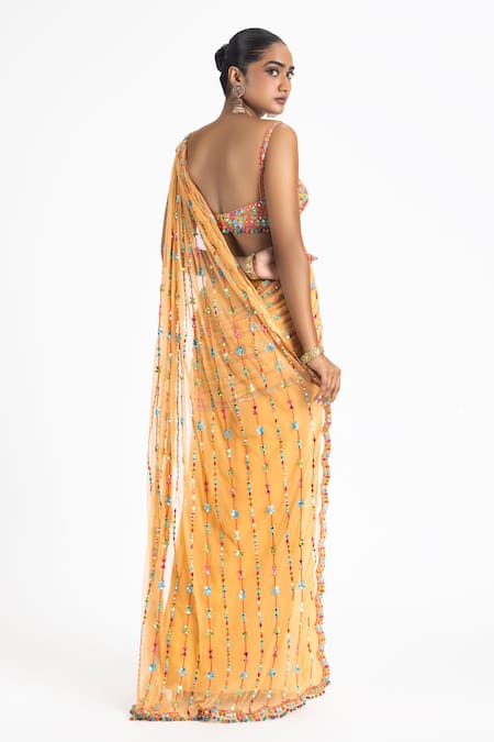 Nitika Gujral Embroidered Pre-Draped Saree & Blouse Set 