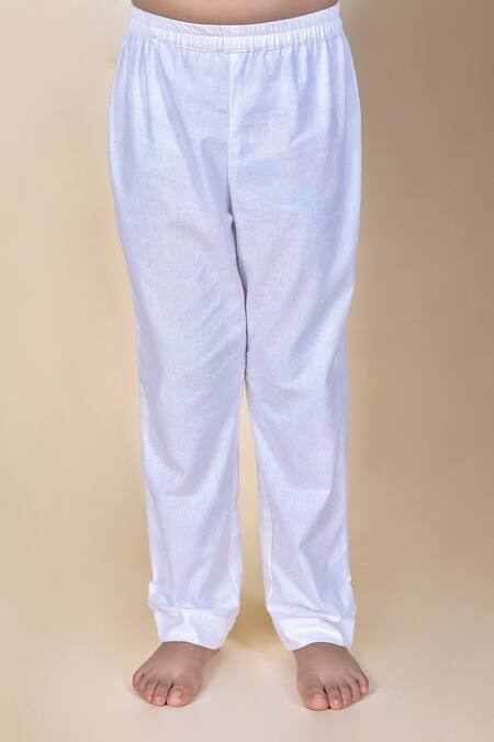 JILMIL DREAMWEAR_Blue Cotton, Silk Mirrors Cow Print Kurta With Pant_at_Aza_Fashions