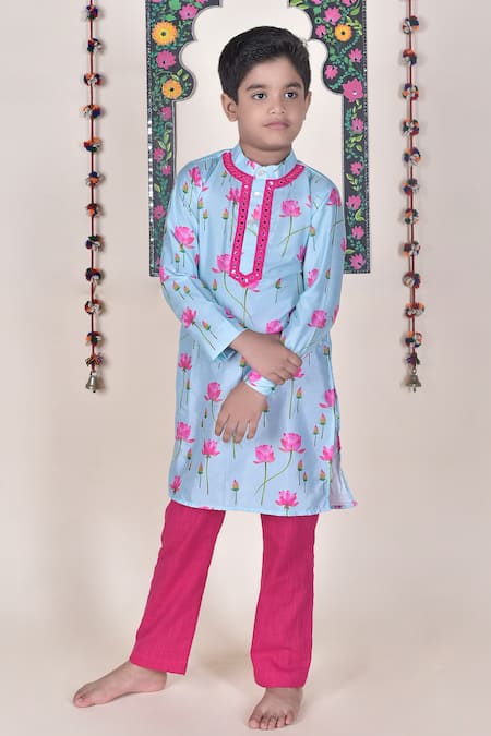 JILMIL DREAMWEAR Lotus Stem Print Kurta With Pant 