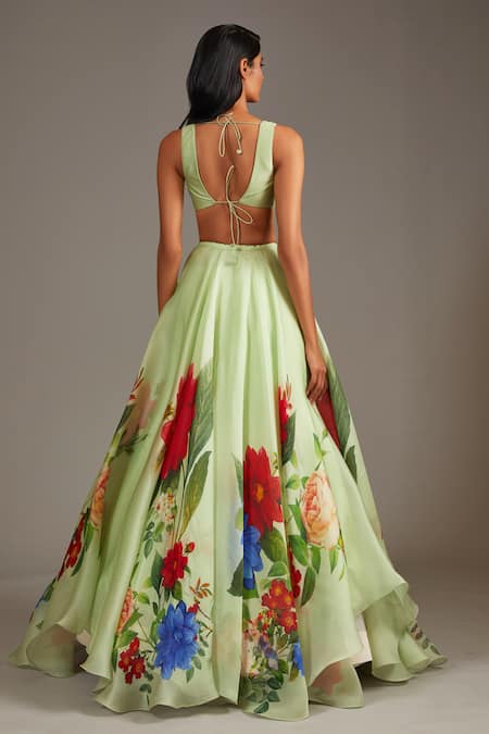 Rohit Bal Petunia Print Lehenga Blouse Set 