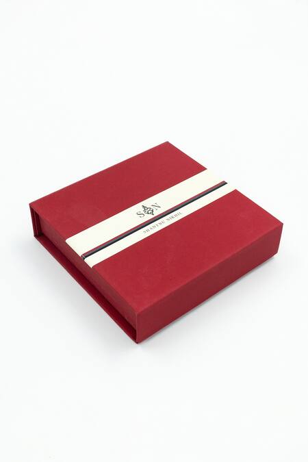 S&N By Shantnu Nikhil Blue Embroidery Faux Leather Detailed Brooch Online at Aza Fashions S&N By Shantnu Nikhil_Blue Embroidery Faux Leather Detailed Brooch_Online_at_Aza_Fashions