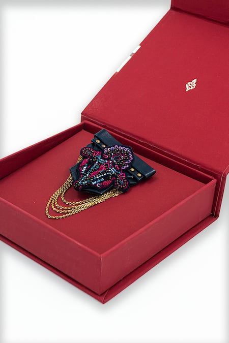 S&N by Shantnu Nikhil Dual Color Embroidered Brooch 