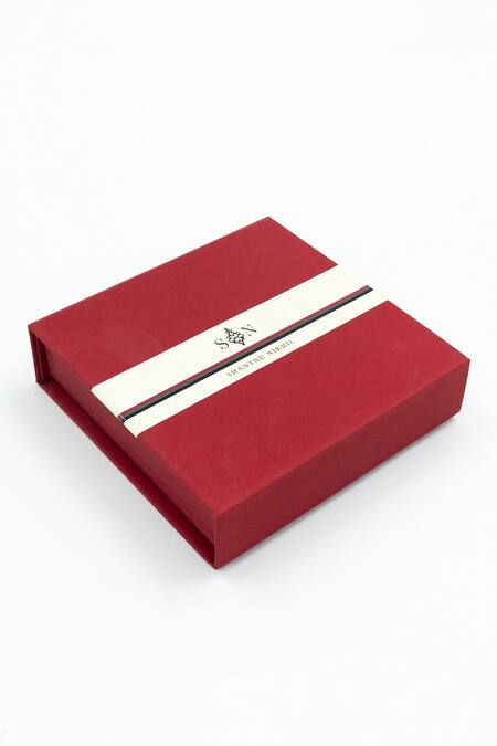 S&N By Shantnu Nikhil_Blue Embroidery, Chains Dual Color Brooch_Online_at_Aza_Fashions