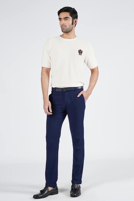 Buy Van Heusen Men Textured Ultra Slim Fit Formal Trousers - Trousers for  Men 22620650 | Myntra