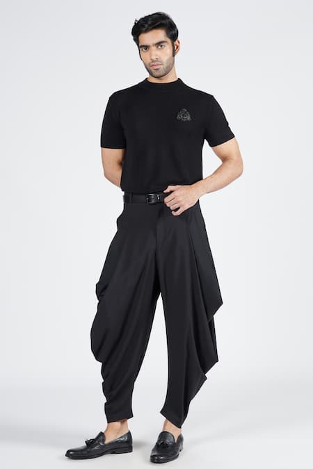 S&N by Shantnu Nikhil Pleated Cowl Draped Pant 