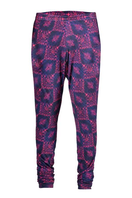 S&N By Shantnu Nikhil_Blue Polyester Embroidery Thread Churidar_Online_at_Aza_Fashions