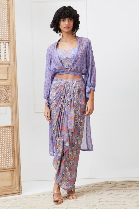 Soup by Sougat Paul Tabriz Printed Jacket Skirt Set 