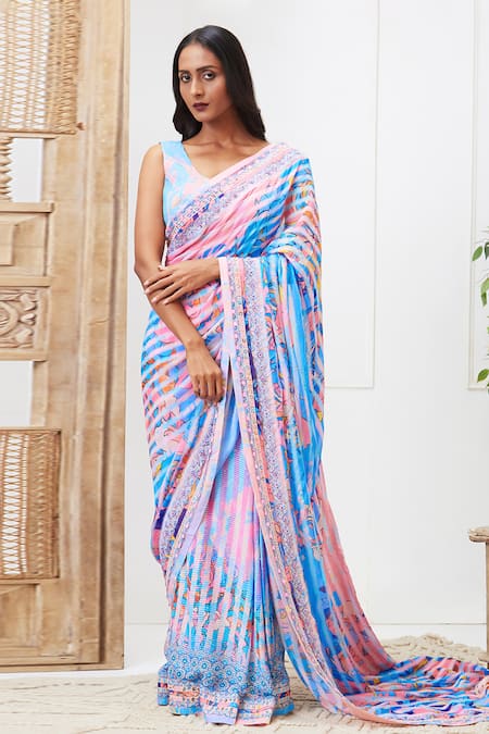 Soup by Sougat Paul Zaynab Sequin Pre-Draped Saree With Blouse 