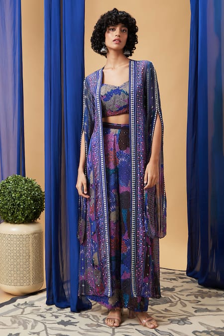 Soup by Sougat Paul Zaynab Embroidered Jacket & Palazzo Set 