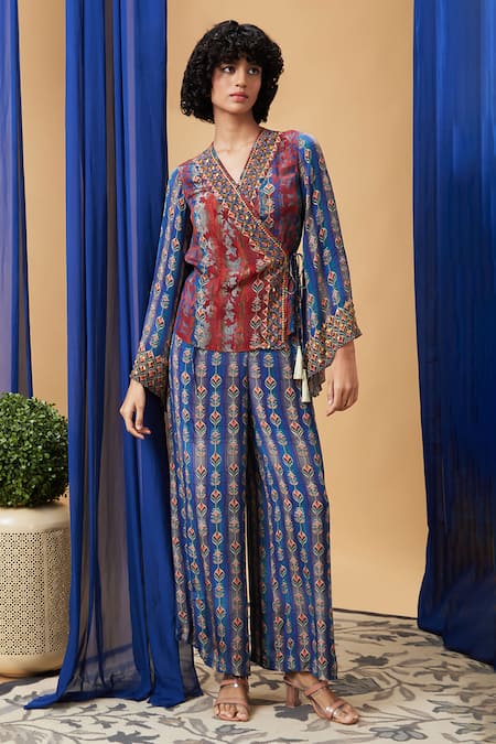 Soup by Sougat Paul Adah Embroidered Angarkha & Pant Set 