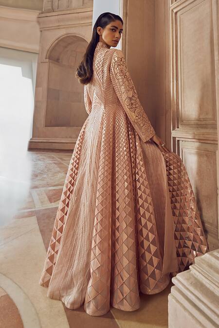 Pankaj & Nidhi Solarium Hand Embellished Kalidar Jacket With Sharara 