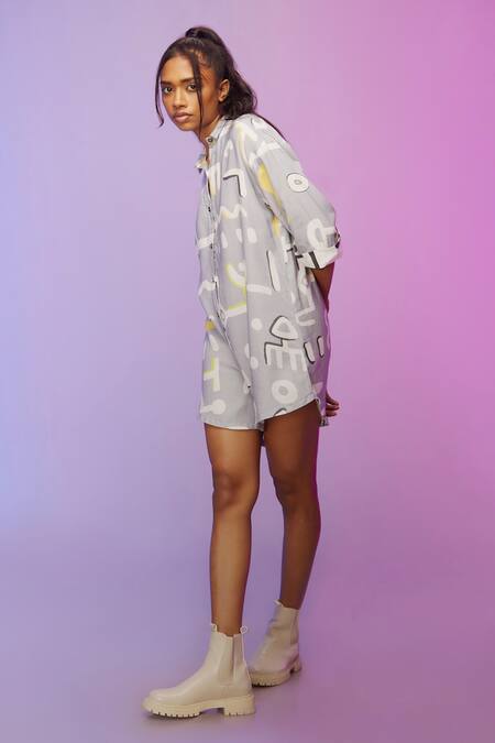 Shop So Us By Sougatpaul Blue Cotton Collared Printed Jumpsuit Online at Aza Fashions Shop_So Us By Sougatpaul_Blue Cotton Collared Printed Jumpsuit _Online_at_Aza_Fashions