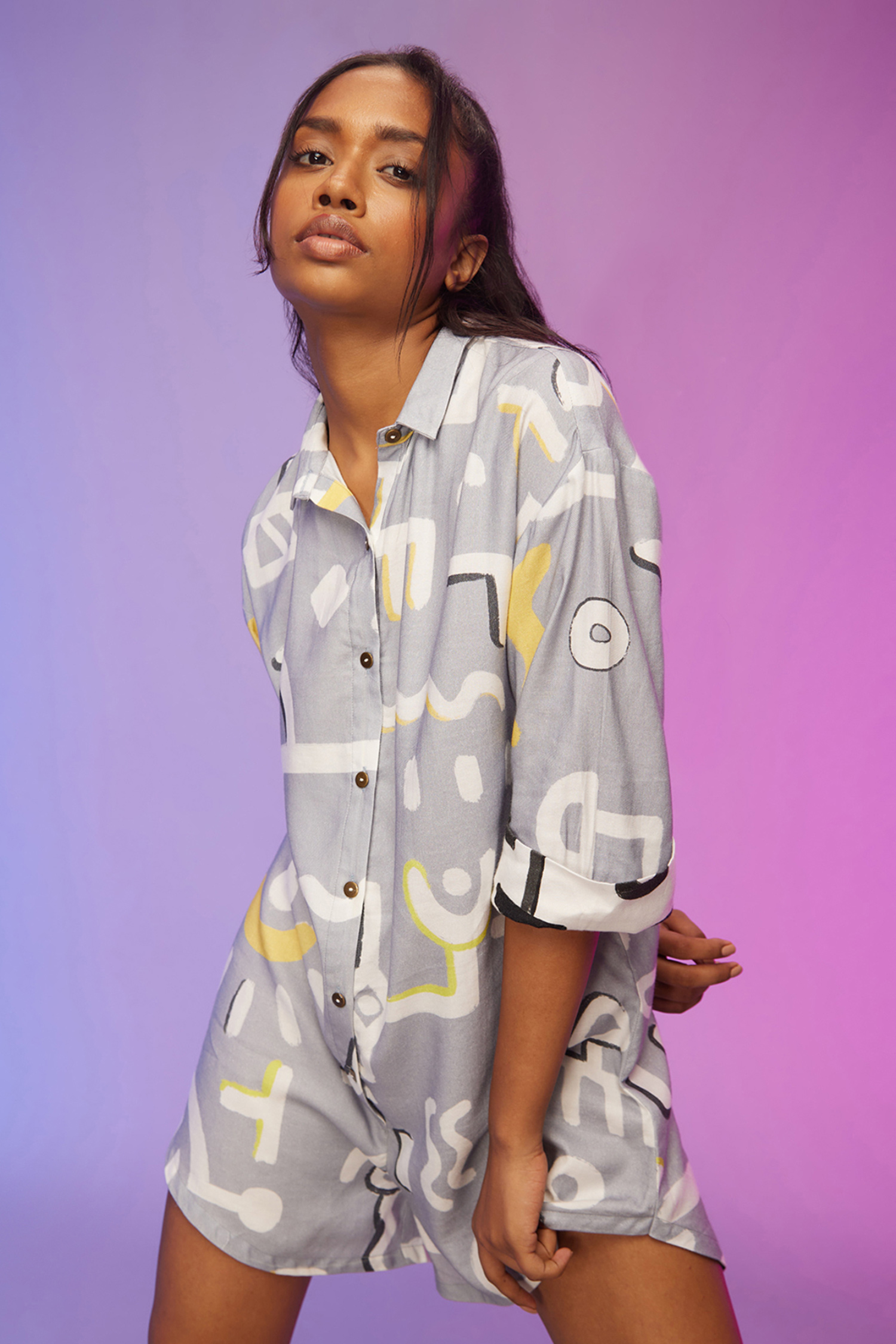 So Us By Sougatpaul Blue Cotton Collared Printed Jumpsuit at Aza Fashions So Us By Sougatpaul_Blue Cotton Collared Printed Jumpsuit _at_Aza_Fashions