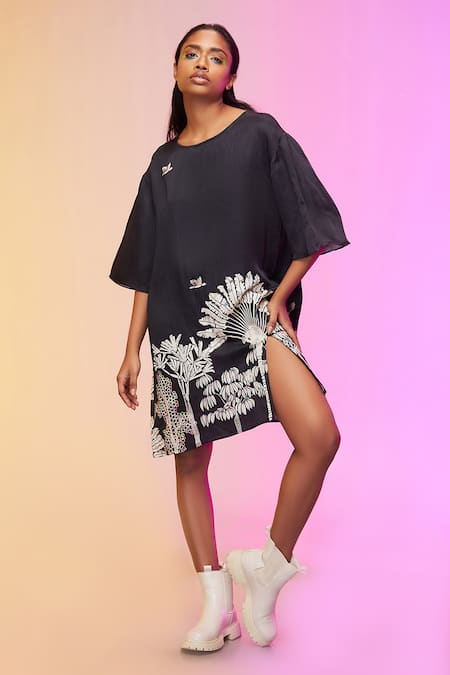 SO US by Sougatpaul Minimalist Cotton Printed Dress 