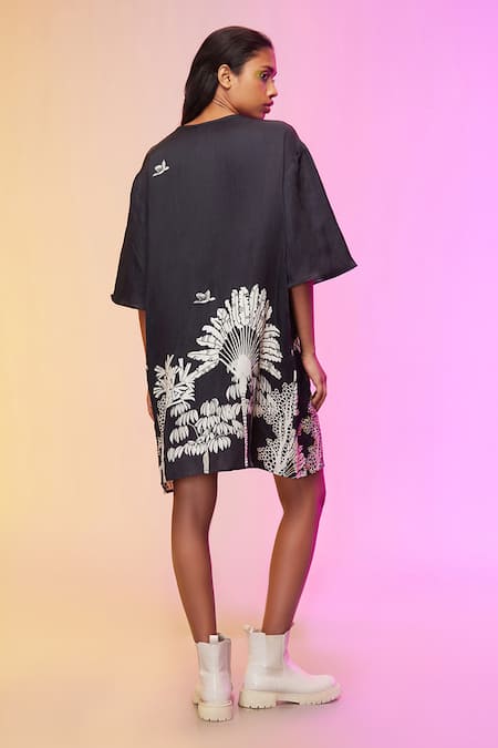 So Us By Sougatpaul Minimalist Cotton Printed Dress 