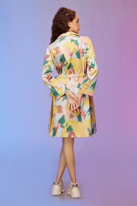 So Us By Sougatpaul Cotton Lively Printed Bib Dress 