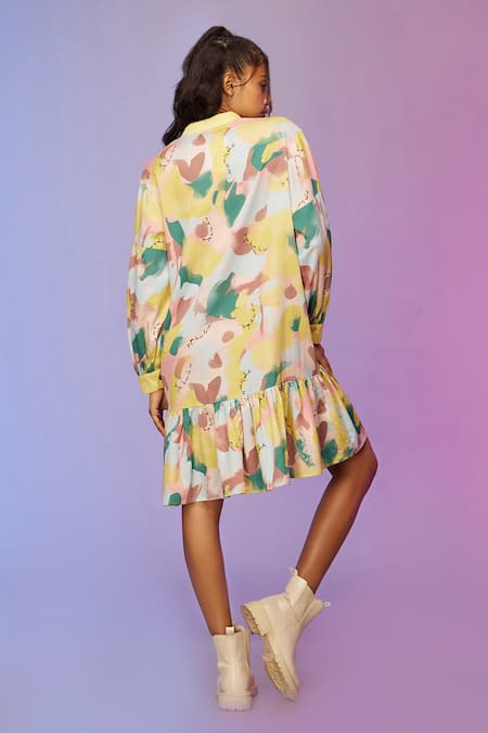 So Us By Sougatpaul Morden Cotton Printed Edge Dress 