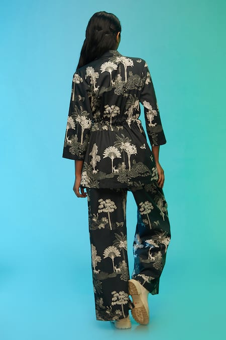 So Us By Sougatpaul Wildlife Print Jacket & Pant Set 