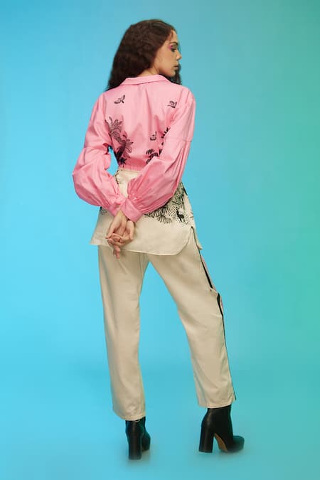 So Us By Sougatpaul Floral Print Cotton Shirt & Pant Set 