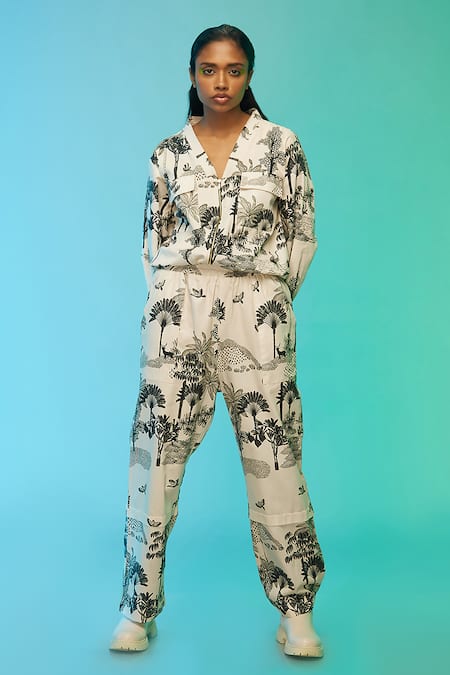 SO US by Sougatpaul Exotic Adventure Print Shirt & Pant Set 