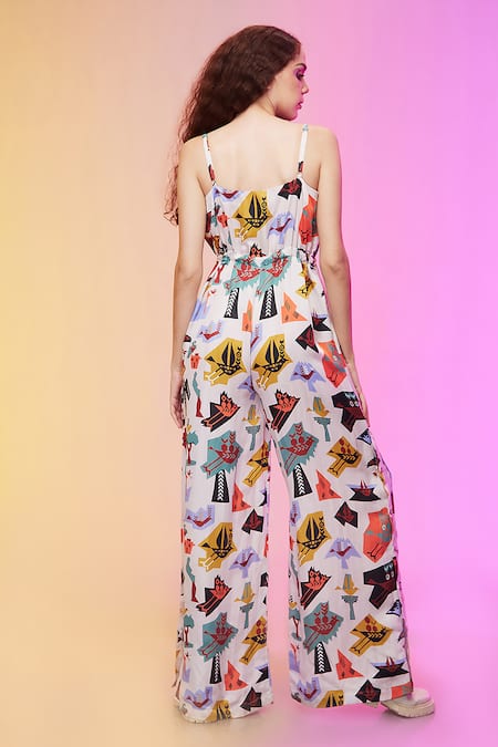 So Us By Sougatpaul Multi Color Tribal Print Jumpsuit 
