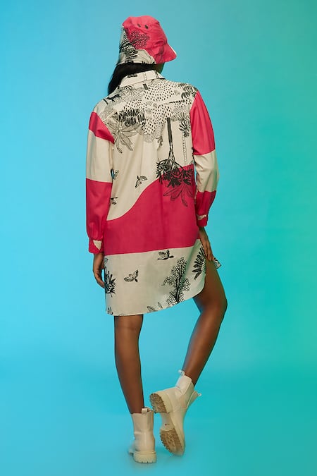 So Us By Sougatpaul Coastal Vibe Print Shirt Dress 