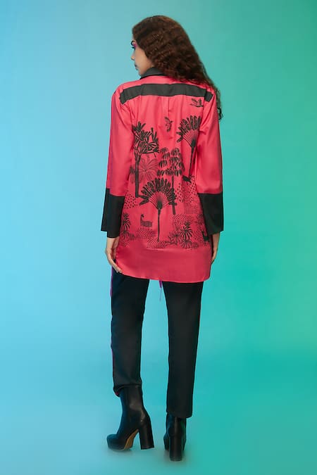 So Us By Sougatpaul Forest Print Shirt & Pant Set 