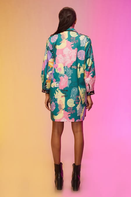 So Us By Sougatpaul Metropolis Mosaic Print Shirt Dress 