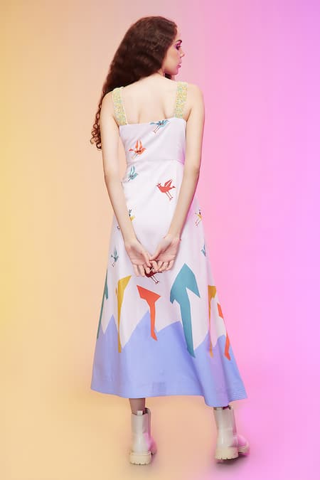 So Us By Sougatpaul Radiant Print A-Line Dress 