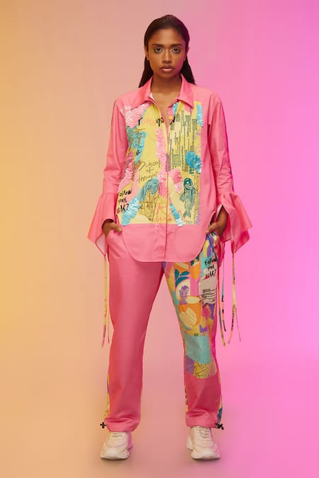 SO US by Sougatpaul Artful Graffiti Print Shirt & Pant Set 