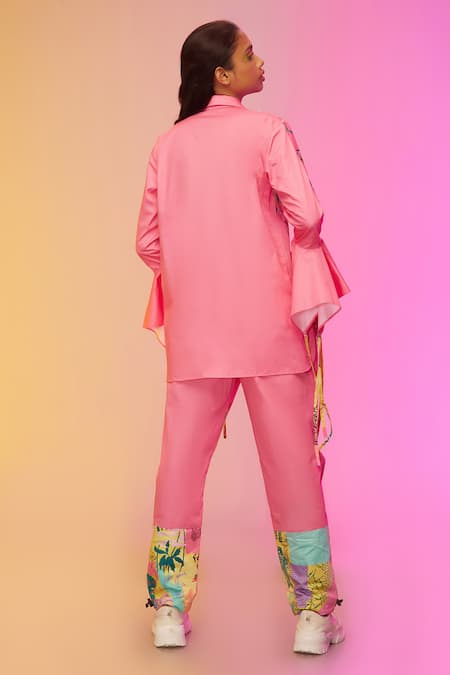 So Us By Sougatpaul Artful Graffiti Print Shirt & Pant Set 