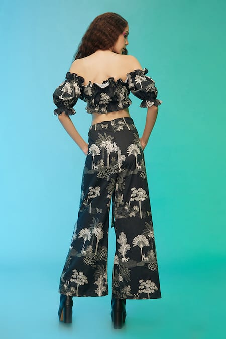 So Us By Sougatpaul Hello Sauve Printed Top & Pant Set 