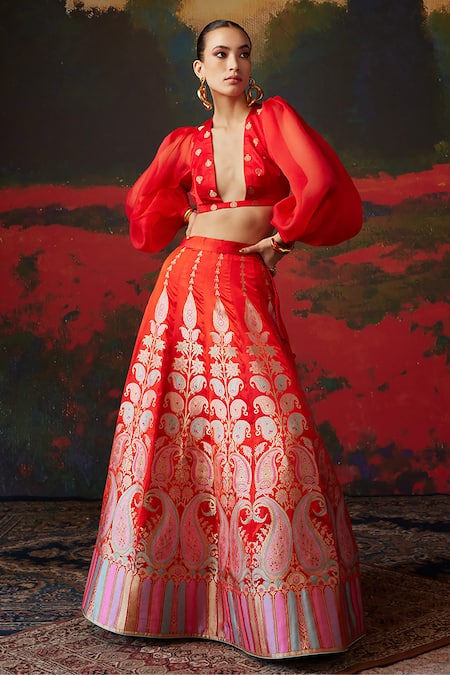 Ekaya Handwoven Silk Banarasi Lehenga 