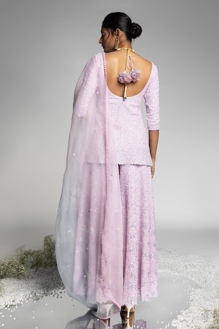 Madzin Aari Embellished Kurta Sharara Set 