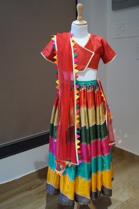 APRICOTKIDS Wave Pattern Lehenga Set 