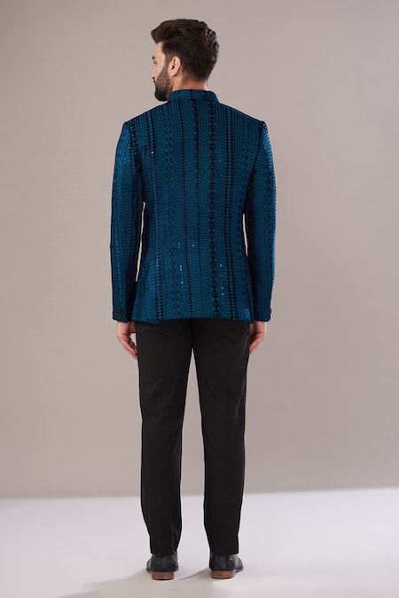 Kasbah Aztec Embroidered Velvet Bandhgala 