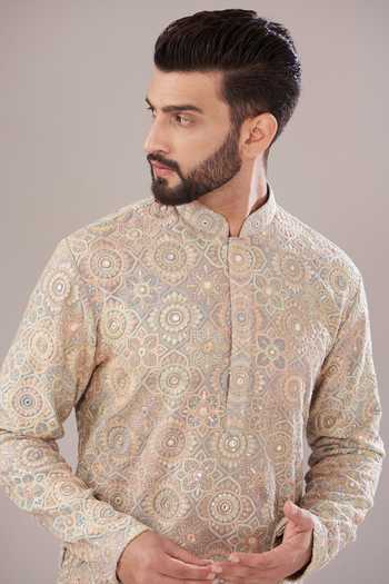Buy Kasbah Multi Color Georgette, Cotton Embroidery Flora Garden Kurta Set Online at Aza Fashions Buy_Kasbah_Multi Color Georgette, Cotton Embroidery Flora Garden Kurta Set _Online_at_Aza_Fashions