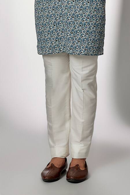 Buy_Spring Break_Blue Cotton Embroidery Printed Short Kurta Set _Online_at_Aza_Fashions