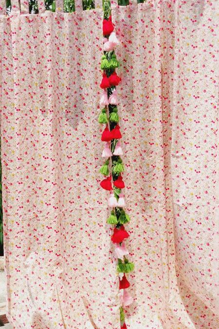 Buy_Throwpillow_Pink Polyester Printed Floral Curtains - Set Of 2_Online_at_Aza_Fashions
