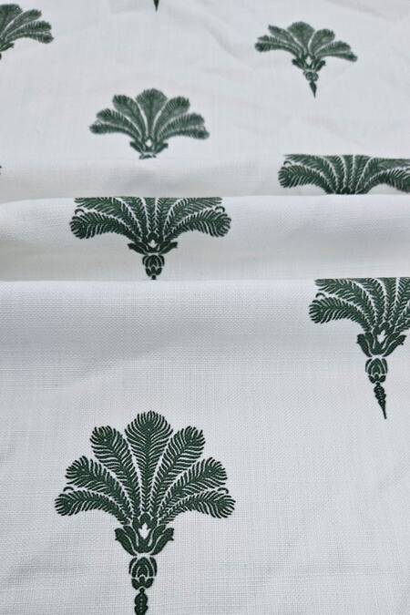 Throwpillow White Polyester Printed Palm Summer Curtains - Set Of 2 at Aza Fashions Throwpillow_White Polyester Printed Palm Summer Curtains - Set Of 2_at_Aza_Fashions
