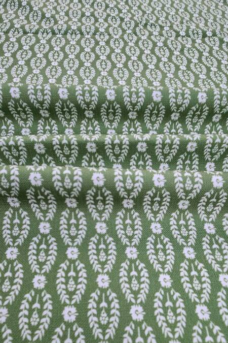 Shop_Throwpillow_Green Polyester Printed Leaves Curtains - Set Of 2_Online_at_Aza_Fashions