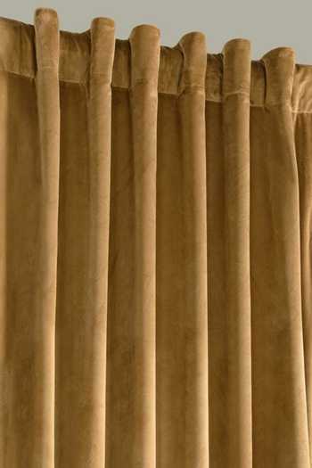 Buy_Throwpillow_Yellow Polyester Plain Bagwell Curtains - Set Of 2_Online_at_Aza_Fashions
