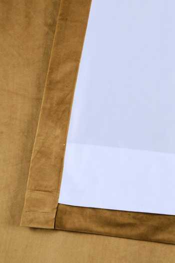 Shop_Throwpillow_Yellow Polyester Plain Bagwell Curtains - Set Of 2_Online_at_Aza_Fashions