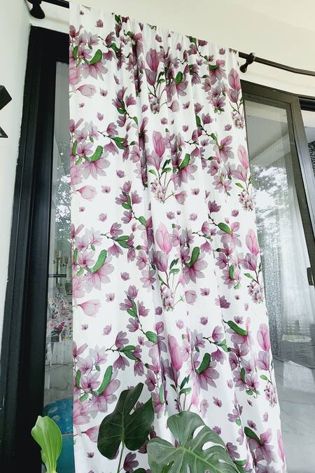 Shop Throwpillow Purple Polyester Printed Floral Curtains - Set Of 2 Online at Aza Fashions Shop_Throwpillow_Purple Polyester Printed Floral Curtains - Set Of 2_Online_at_Aza_Fashions