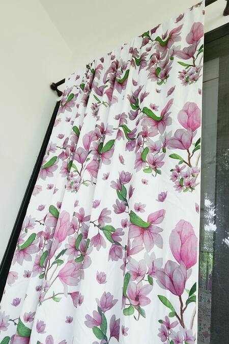 Buy Throwpillow Purple Polyester Printed Floral Curtains - Set Of 2 Buy_Throwpillow_Purple Polyester Printed Floral Curtains - Set Of 2